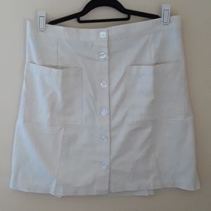 Linen feel knee length khaki colored skirt 2X